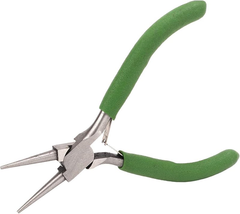 كماشة مستديرة الأنف من الفولاذ الكربوني لصنع المجوهرات ولف الأسلاك بمقبض غير قابل للانزلاق - Image 1